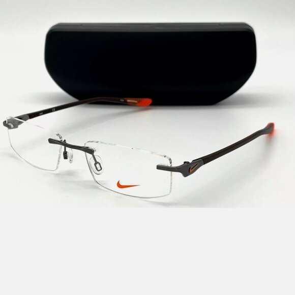NIKE Dark Brown / Demo Lens 52mm Eyeglasses